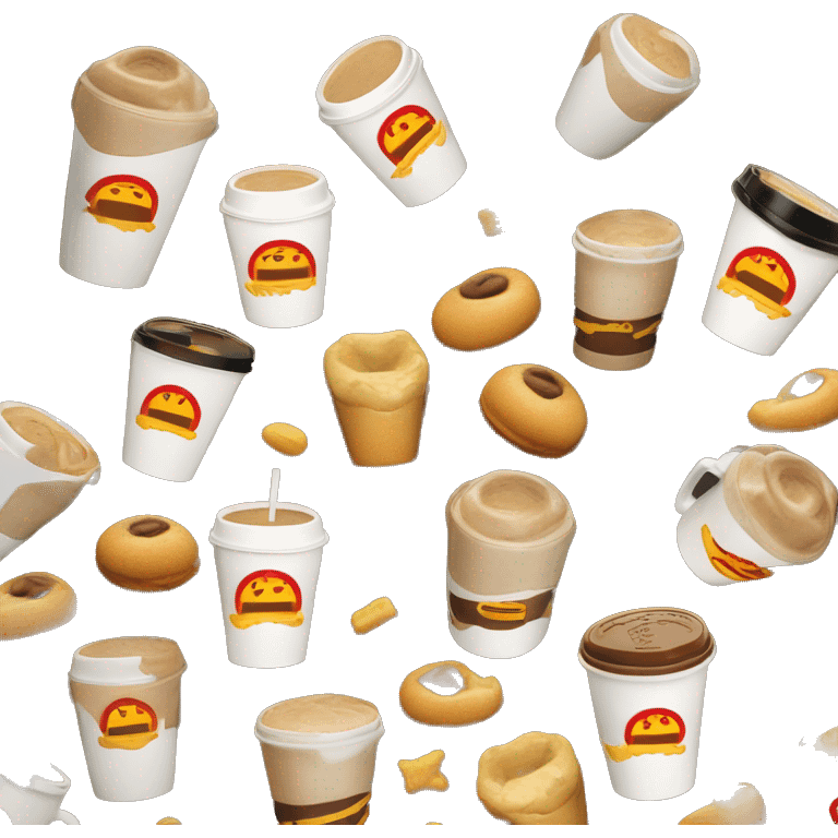 “Brown McDonald’s coffee cup with the golden arches logo, black plastic lid, and warm, classic design.” emoji