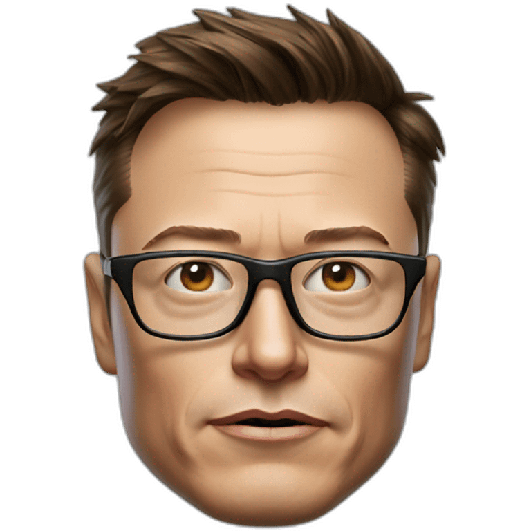 Elon musk in trash and weaeing thug glasses emoji