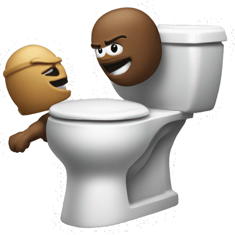 Skibidi toilet fighting Tvman emoji