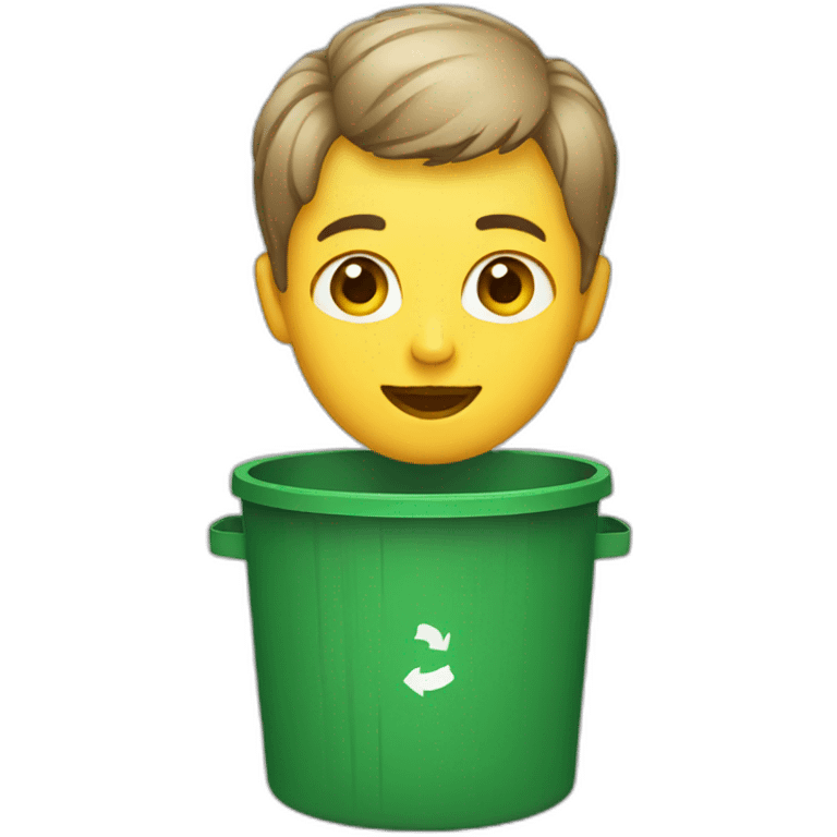 a person with short hair in a trash can emoji