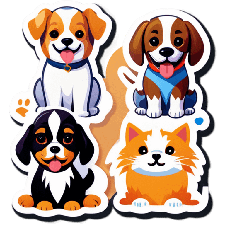 Dogs and cats emoji