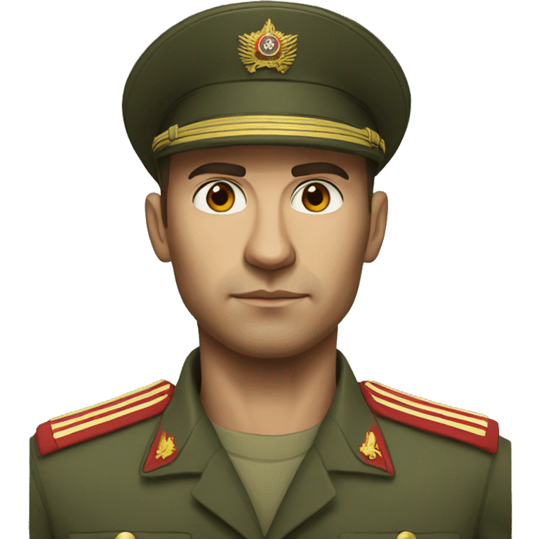 realistic ussr soldier serious with military takes emoji