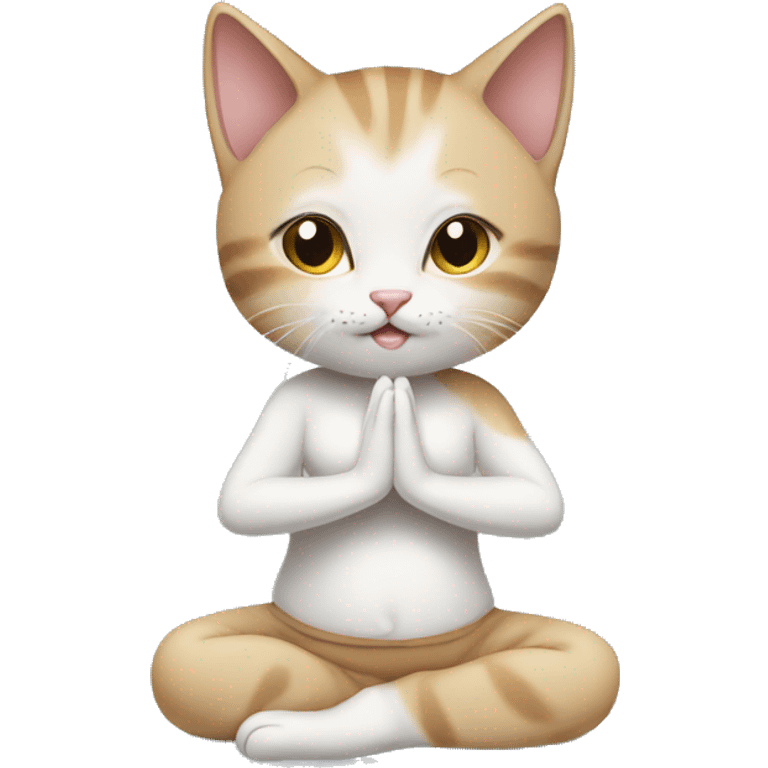 kitten doing yoga emoji