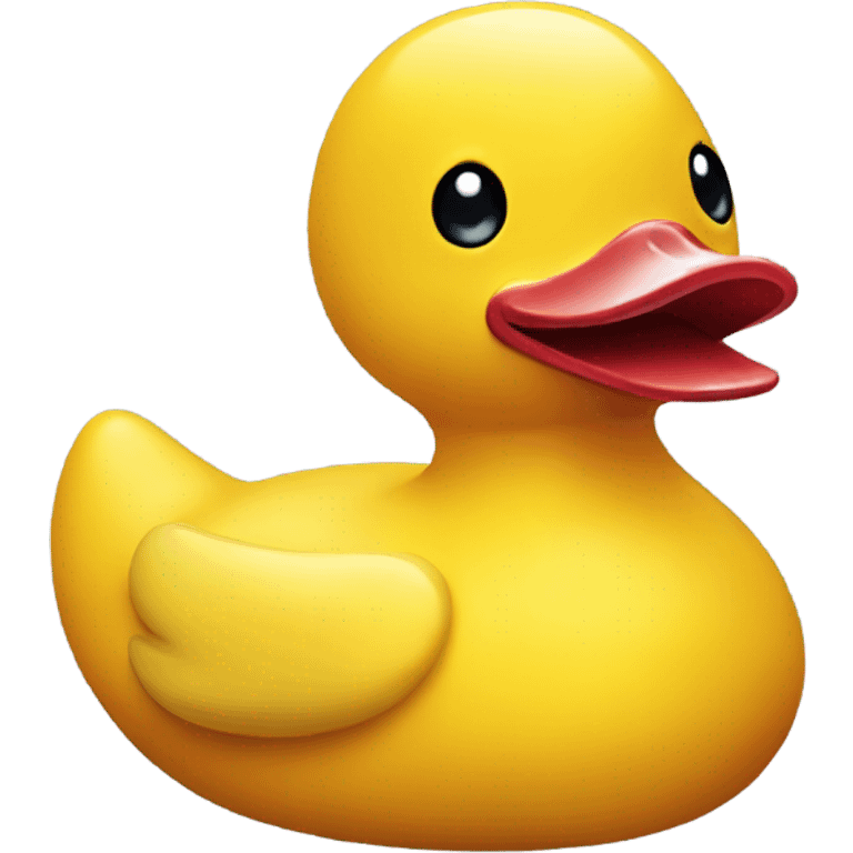 side view of yellow rubber duck emoji