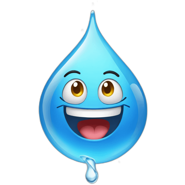 Water drop excited emoji