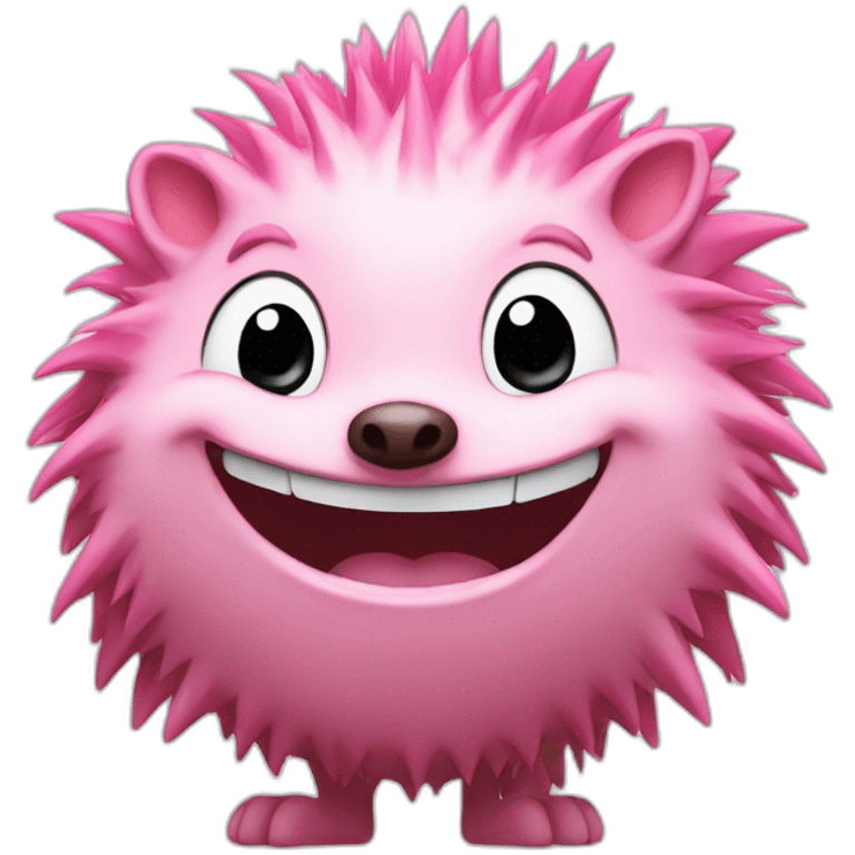 the pink hedgehog laughs emoji