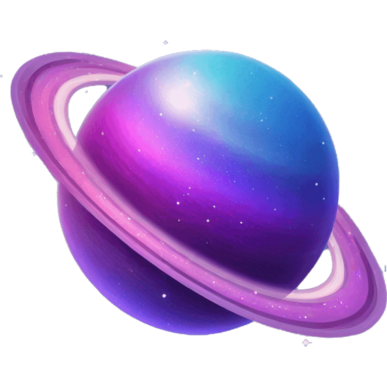 sparkly glittery blue purple and pink gradient planet with a cheesy saturn ring emoji