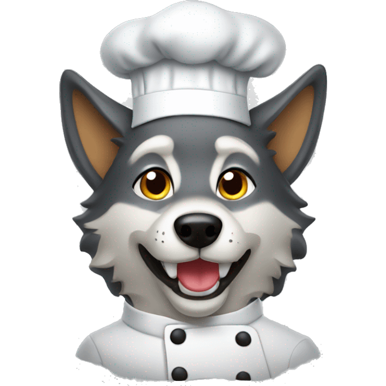 wolf wearing chef hat emoji