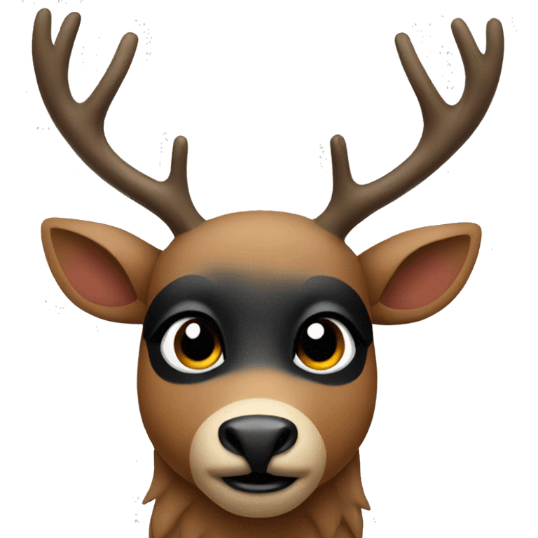 christmas deer with a black face emoji