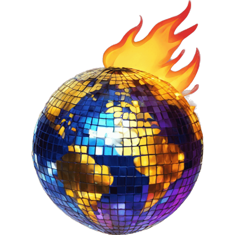 Disco ball on fire emoji