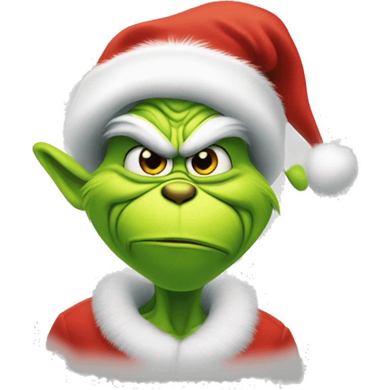 Grinch with Santa hat emoji