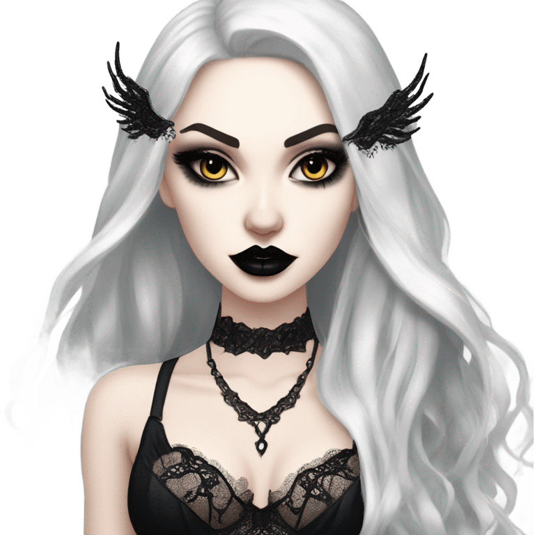 Hyper Realistic photo of a Goth victoria secret model vampire  emoji