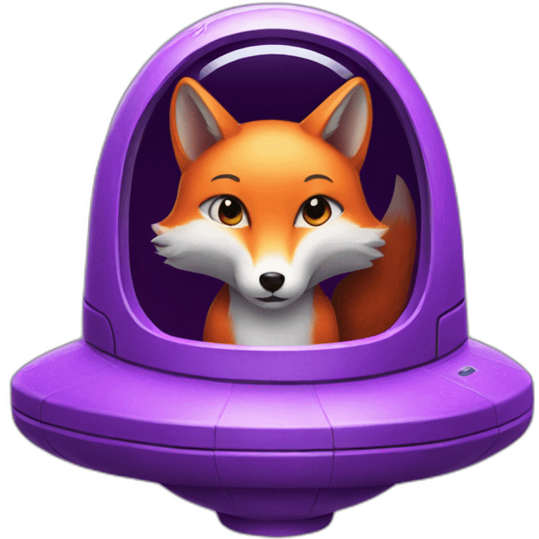 a purple fox in a spaceship emoji