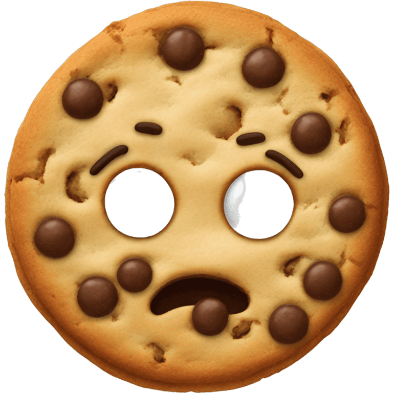 cookie with a face emoji