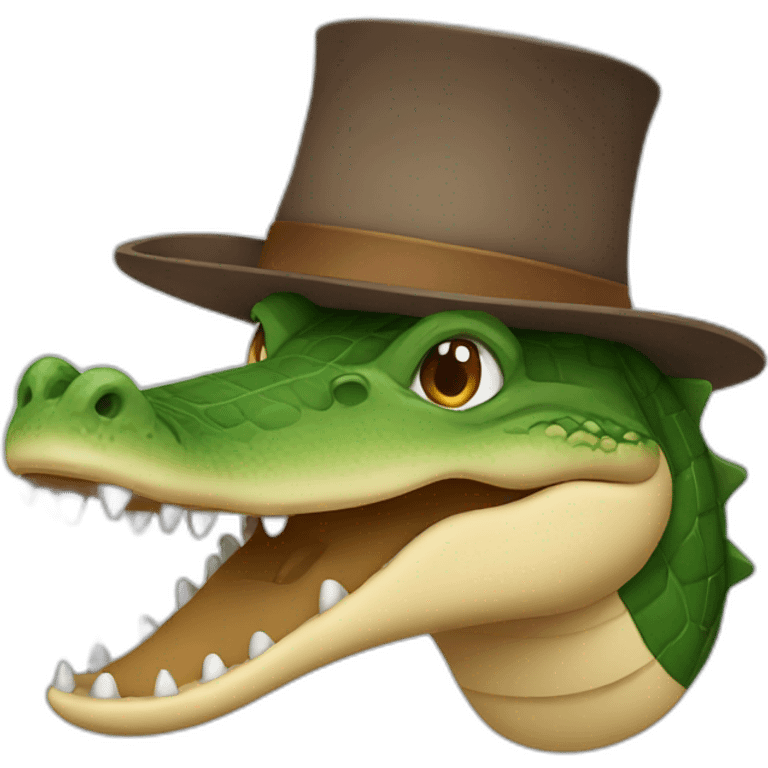 a crocodile with a brown hat emoji