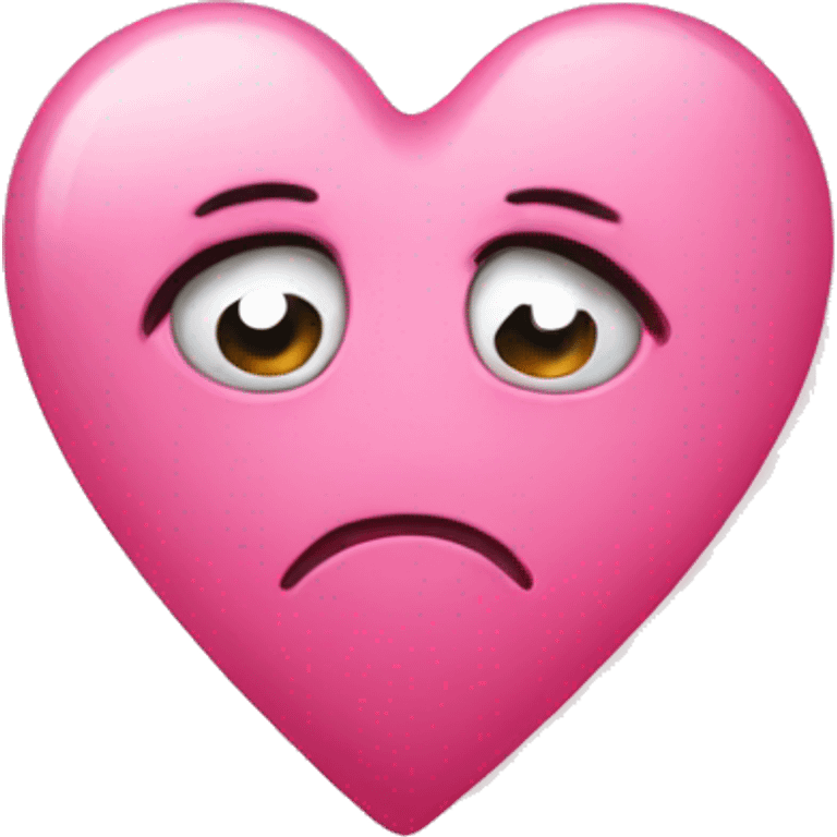 Sad pink heart emoji