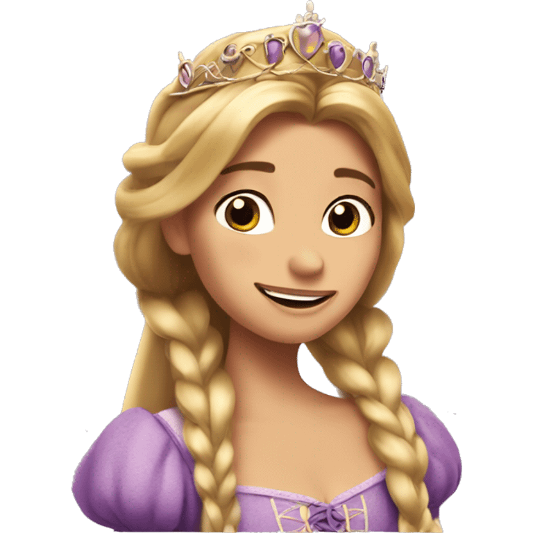 Rapunzel con una corona emoji