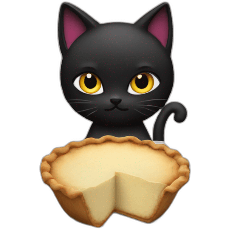 Ninja cat black cut pie emoji