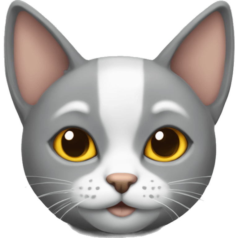 Gato gris con pollo  emoji