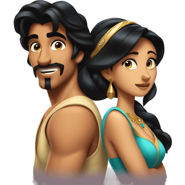 Aladdin, Jasmine and the genio  emoji