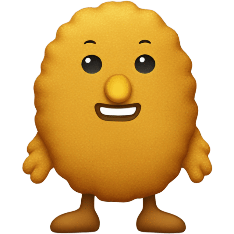 A child dressed in a chicken nugget costume emoji