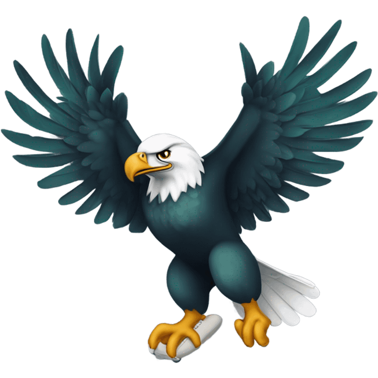 Philadelphia eagle with football  emoji