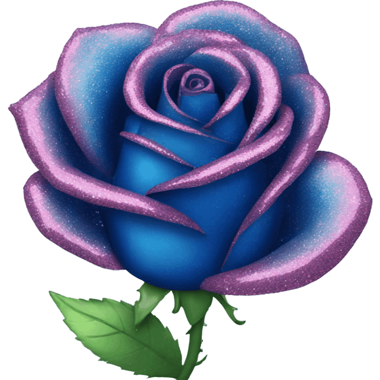 blue glitter rose emoji