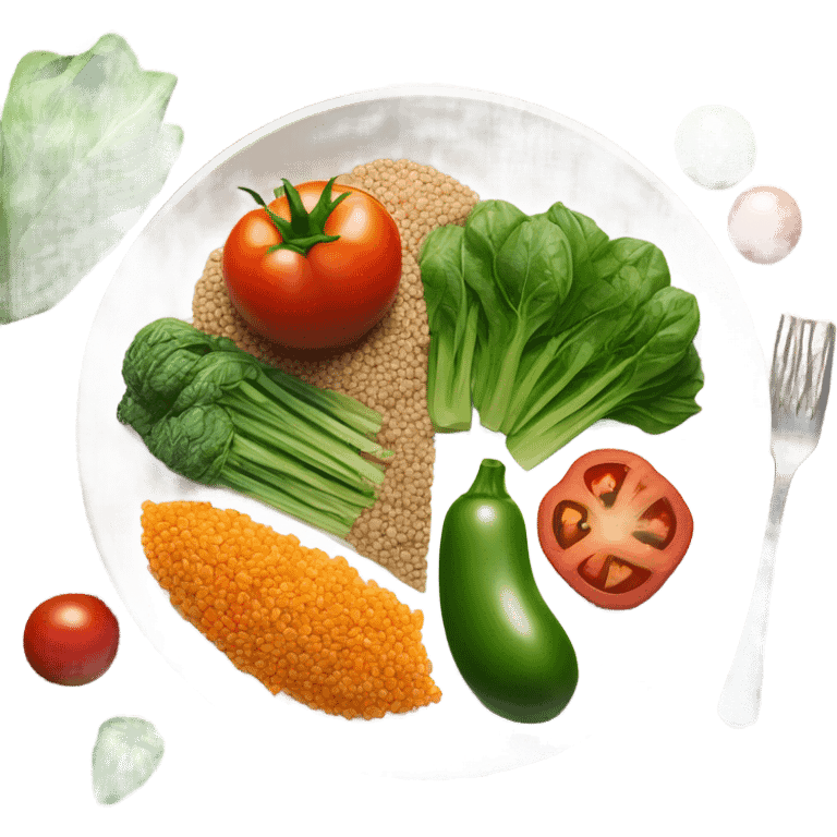 plate with healthy food emoji