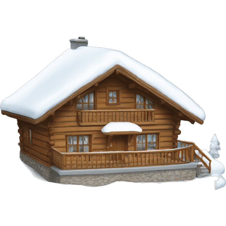 Chalet with snow emoji