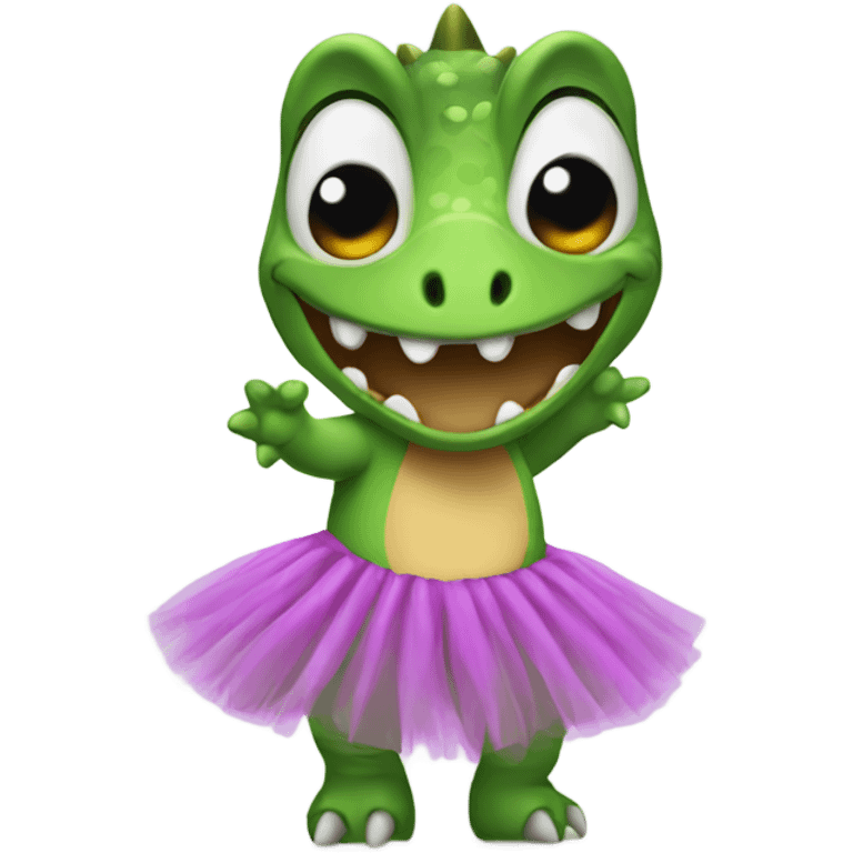 dinosaur with tutu emoji