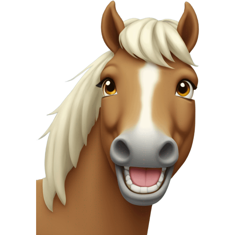 Horse with smile emoji