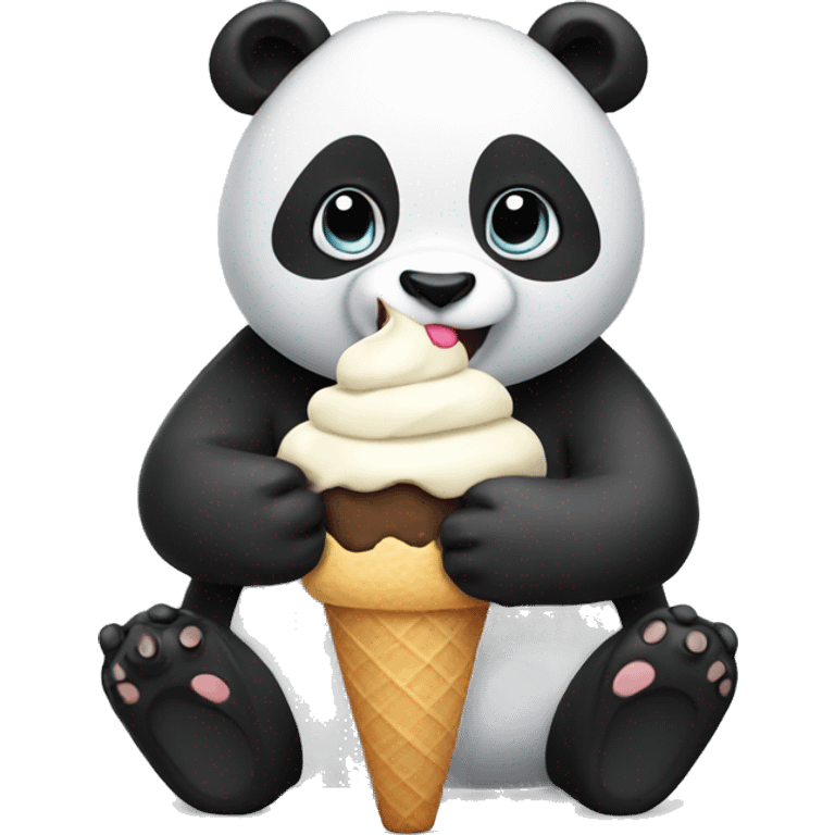 Panda eating ice cream emoji