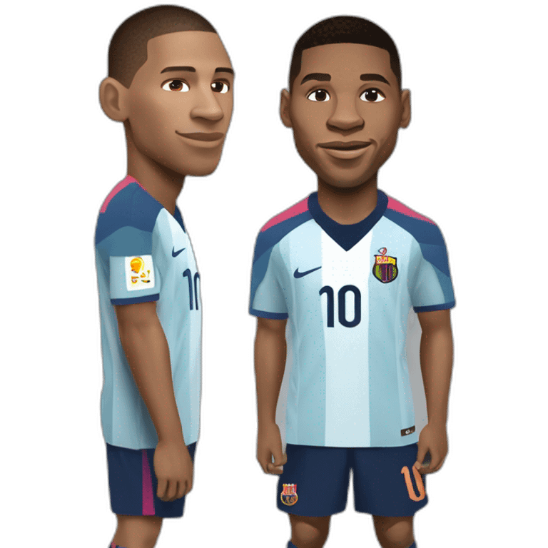 Messi fais un coup de point à Mbappe emoji