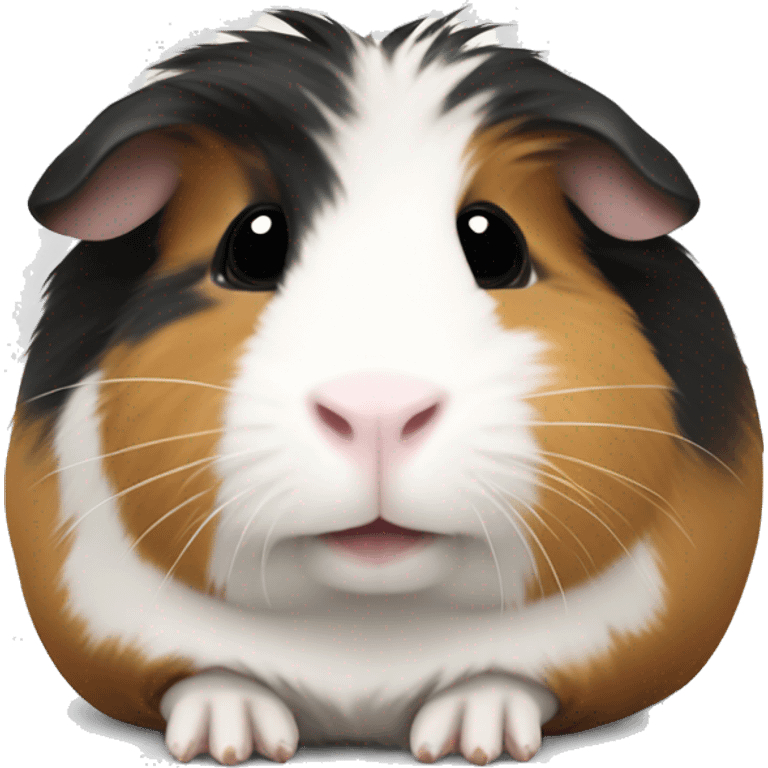 Guinea pig with black white and tan fur emoji