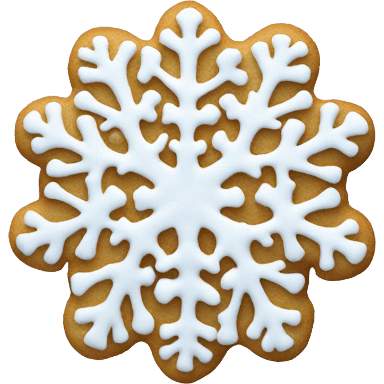 Snowflake cookie white frosting  emoji