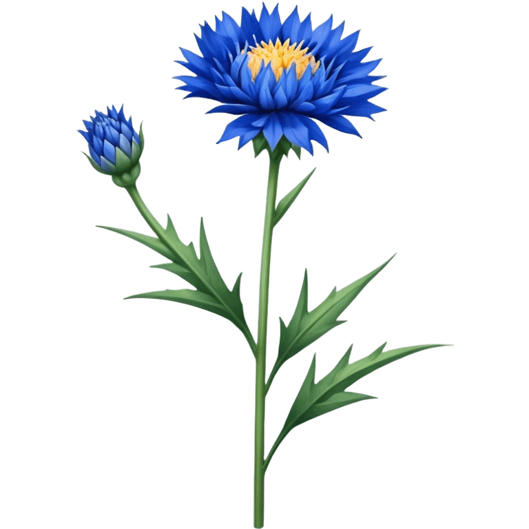 single Cornflower, straight stem emoji