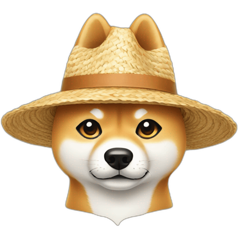 Shiba with straw hat emoji