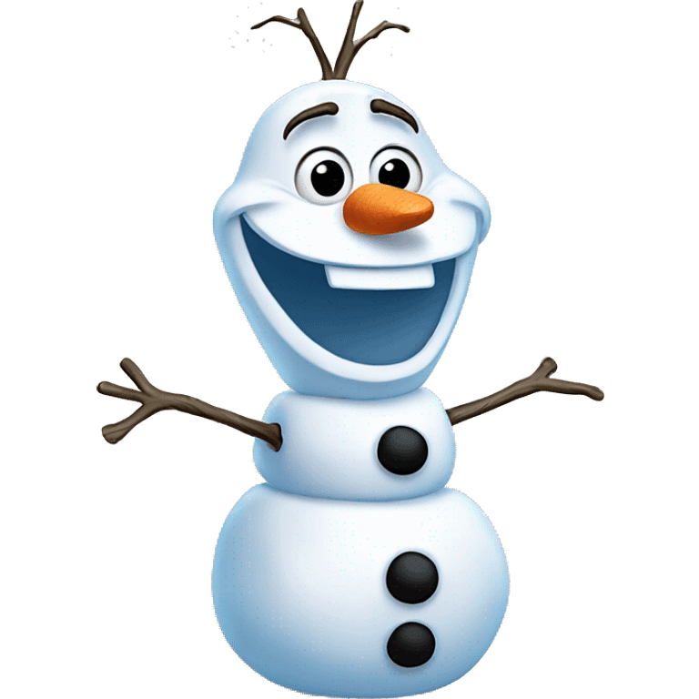 olaf snowman, frozen, happy emoji