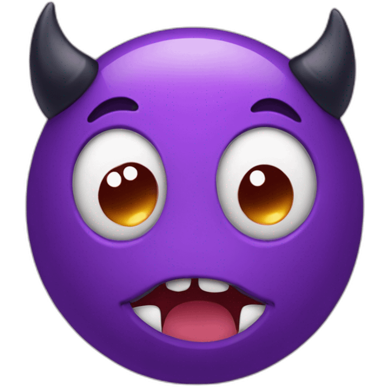 Cute giggle with purple devil ears  emoji