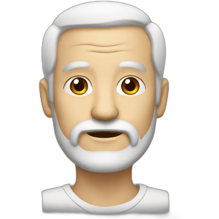 old balding man with black hair  and beard emoji