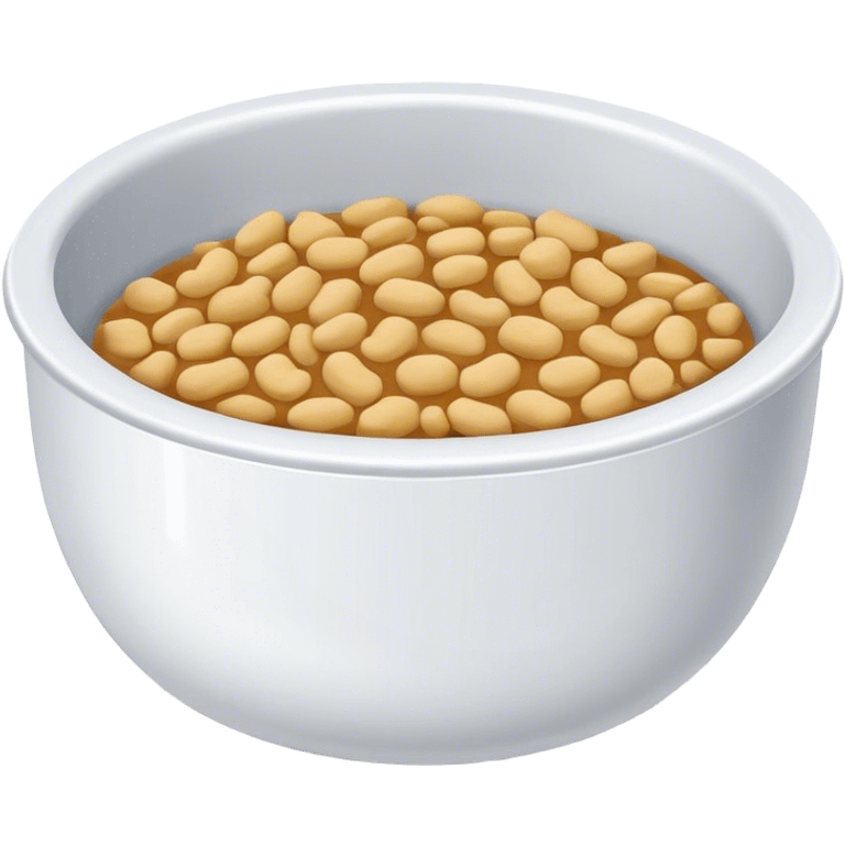 SMALL CATFOOD BOWL WITH WHITE KIBBLE emoji