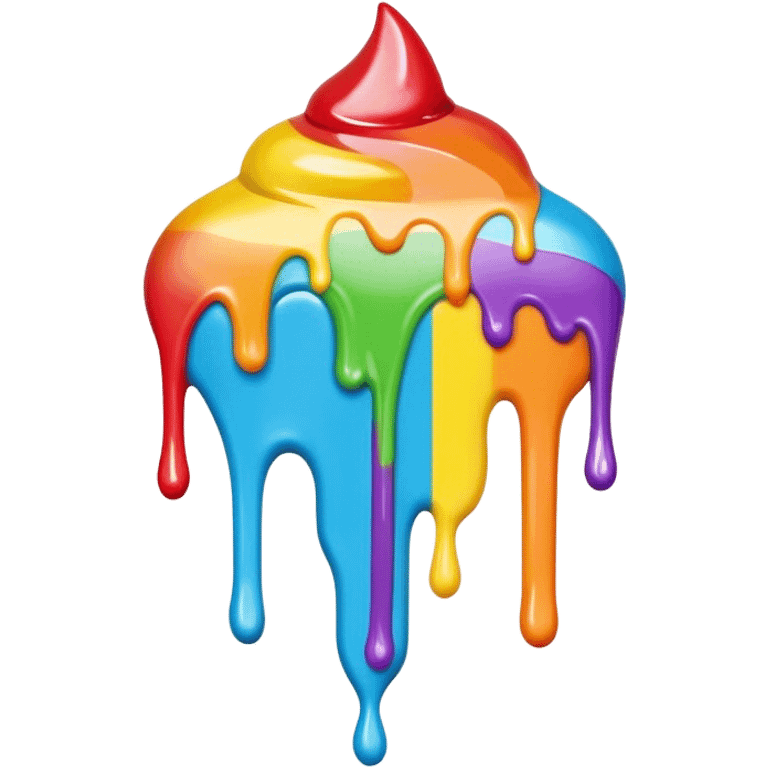 Rainbow colored dripping icing emoji