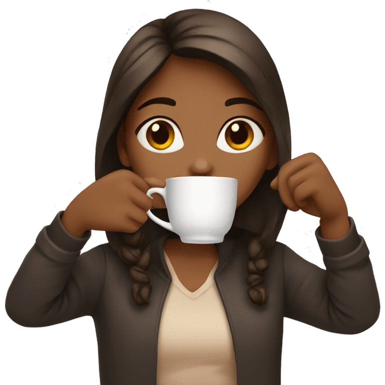 Girl drinking coffee emoji