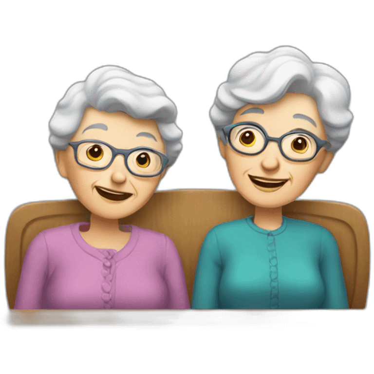 Granny with a friends emoji