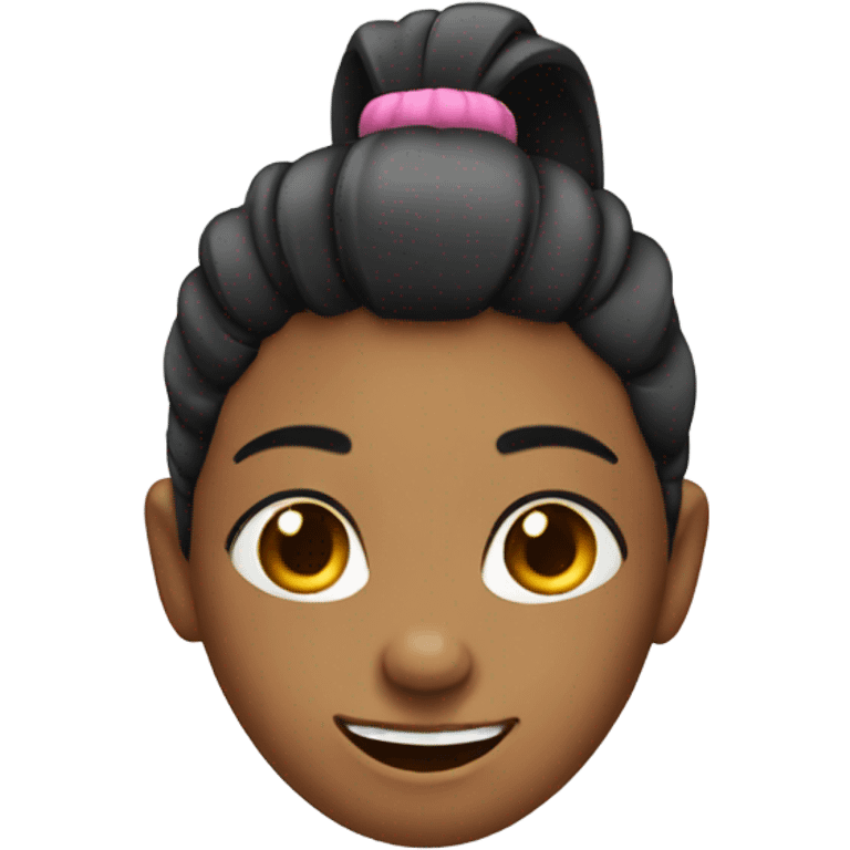 Girl winking with pony tail  emoji