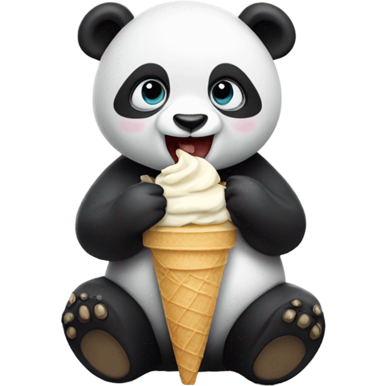 Panda eating ice cream emoji