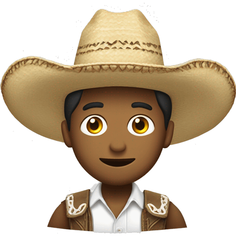 Sombrero de vaquero con un Niño de tez blanca  emoji