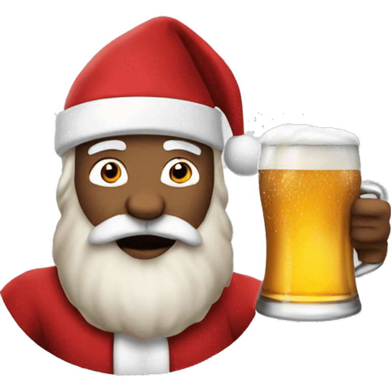 Santa drinking beer emoji