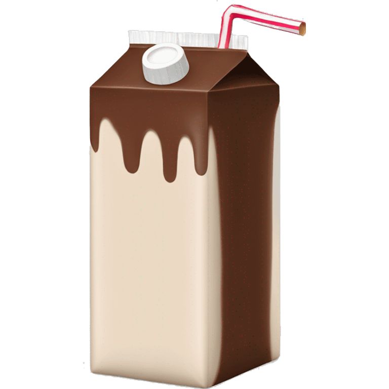 chocolate milk carton with straw emoji