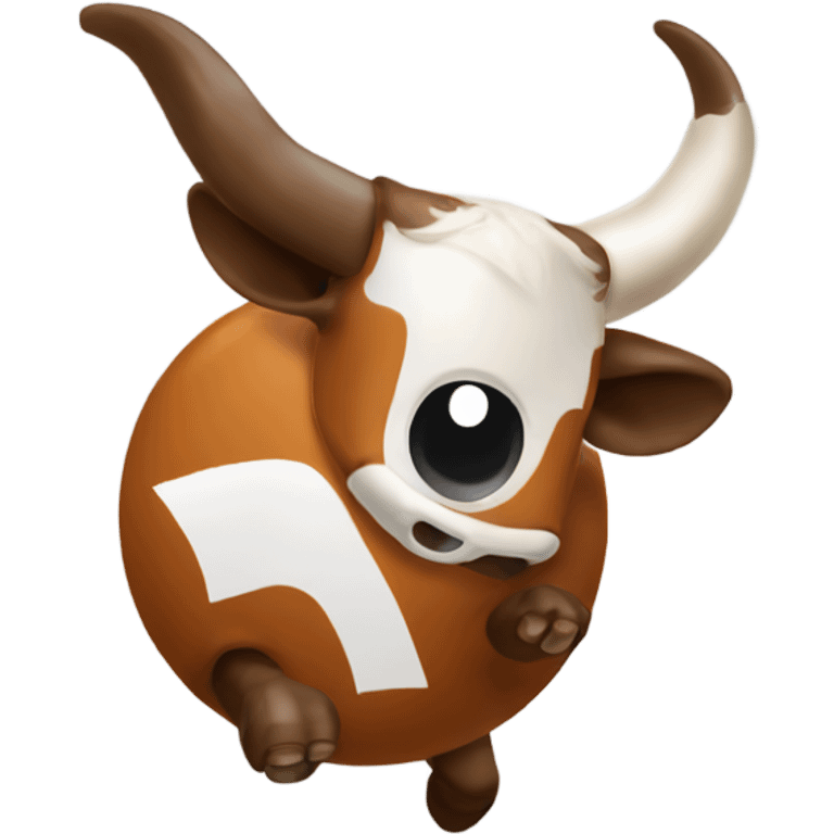 Longhorn mascot attacking a buckeye emoji